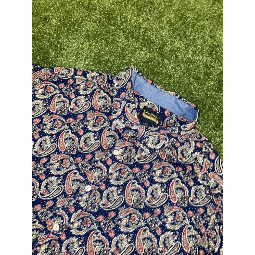 Cremieux Premium Paisley Shirt Men’s 3XB Long Sleeve Button Up Flip Cuff